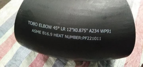 Złączki rurowe ze stali stopowej 45 Kolanko A234 Klasa WP91 12 &quot;X0,875&quot; Kolanko do spawania doczołowego
