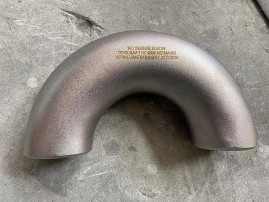 Złączki rurowe ze stali nierdzewnej Kolano 180 stopni BW OD80X3MM ASTM A182 F304