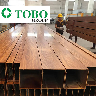 Aksu Drewniane ziarno Profil aluminiowy Konstrukcja ze stopu Prostokątne rury / Aluminiowe rury kwadratowe 6063 6061 6082 Nowy mater